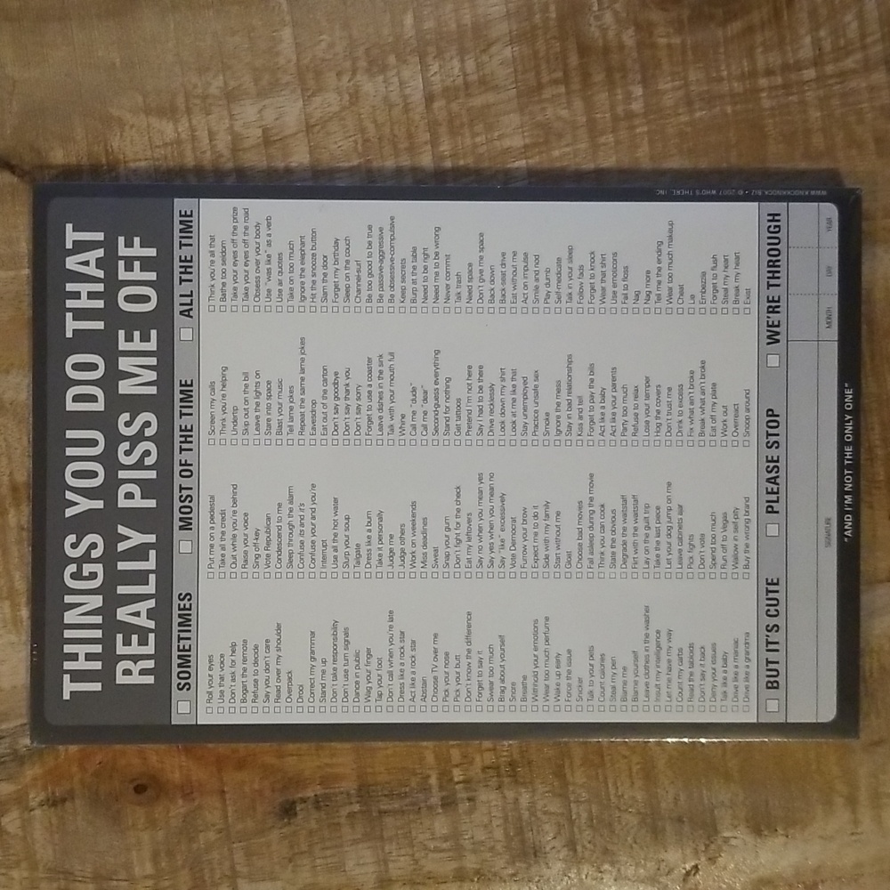 Knock Knock “Things You Do That Really Piss Me Off” Note Pad